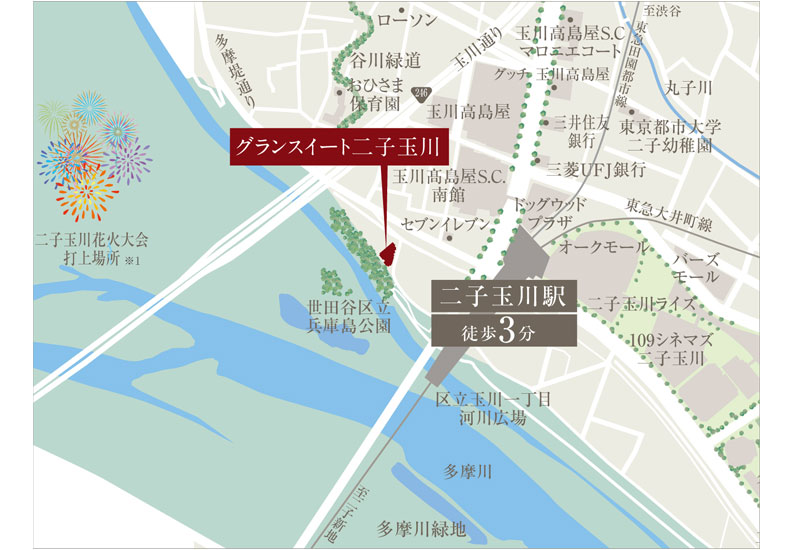 グランスイート二子玉川 MAP イメージ