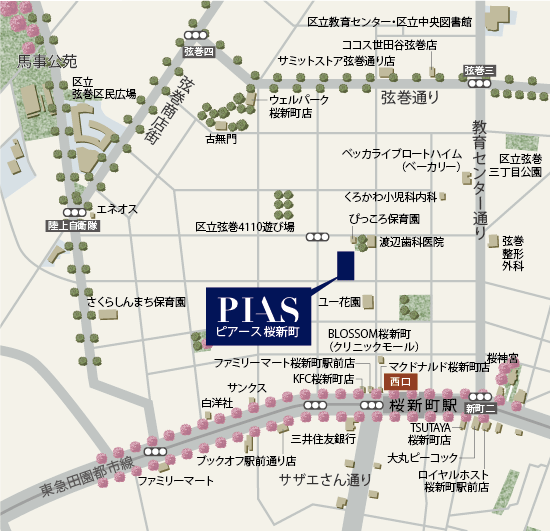 現地 マンションギャラリー案内図 世田谷区桜新町の新築マンション ピアース桜新町 公式hp モリモト