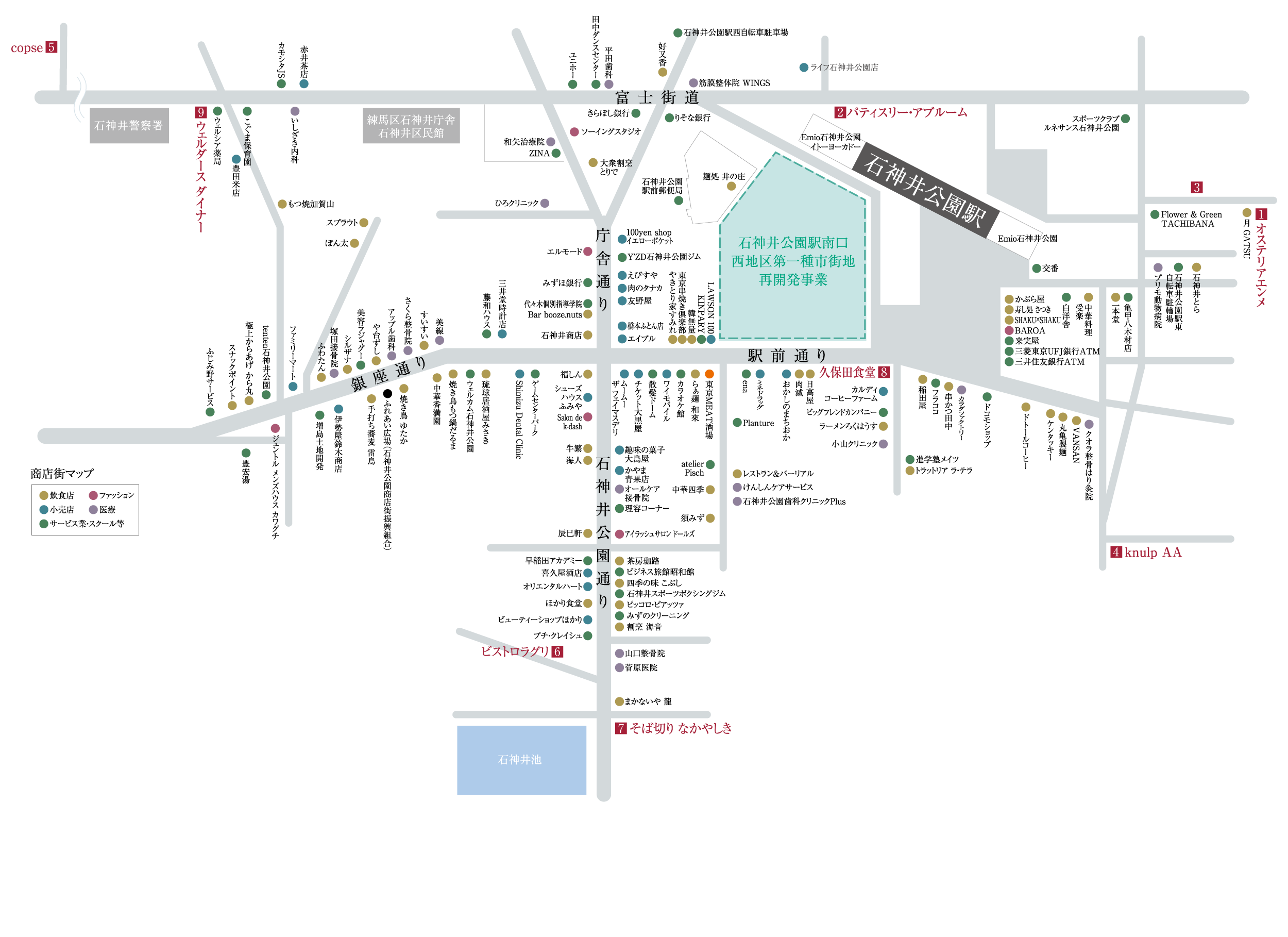 石神井公園駅周辺概念マップ
