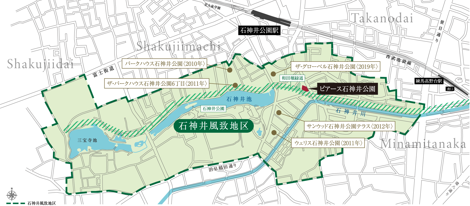 風致地区周辺案内図